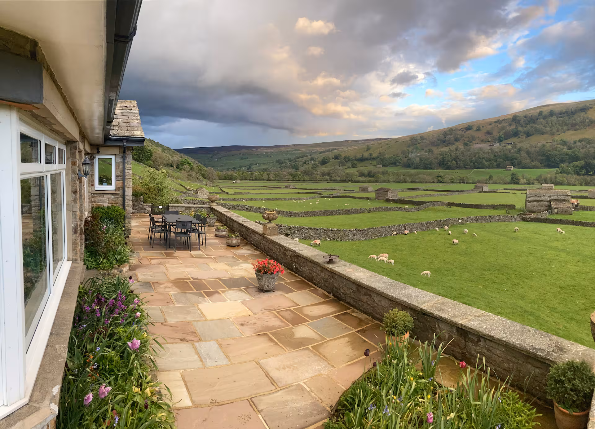 Panoramic view from The Garth across Swaledale